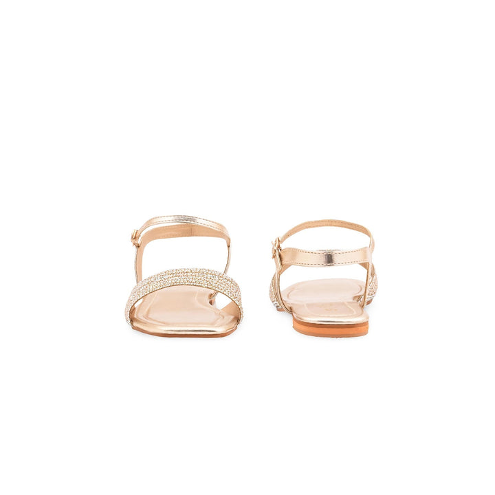 Golden Fancy Sandal For Ladies FN6297