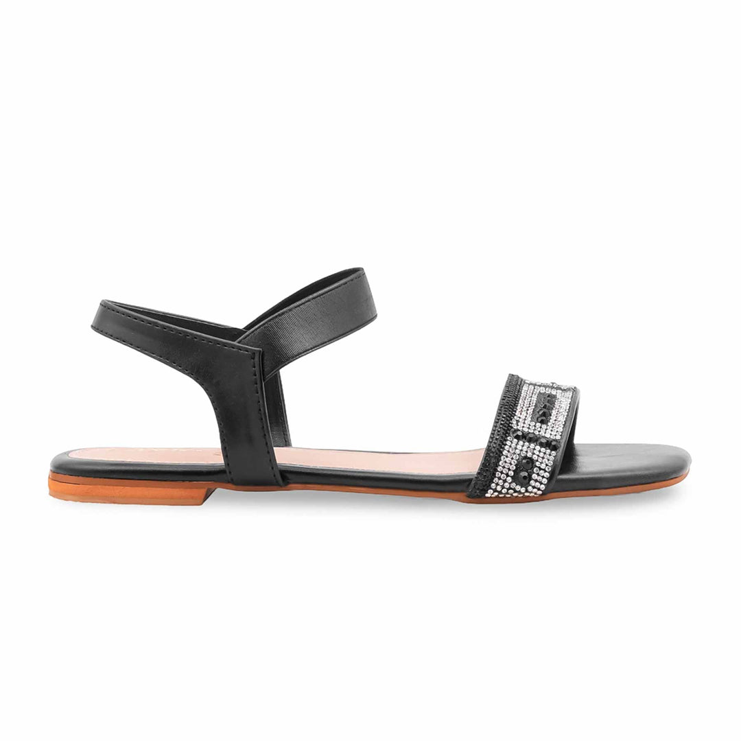 Black Fancy Sandal For Ladies FN6299