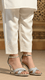 Silver Fancy Sandal For Women FN6310