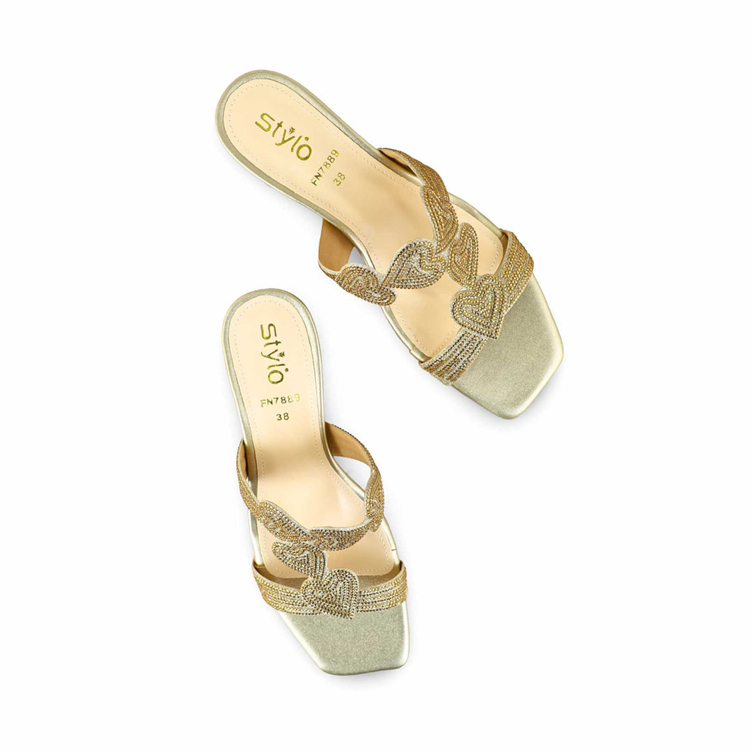 Golden Fancy Slipper For Ladies FN7889