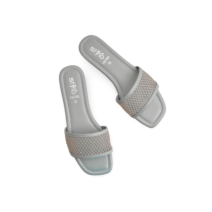 Sky Blue Fancy Slipper For Women FN7906