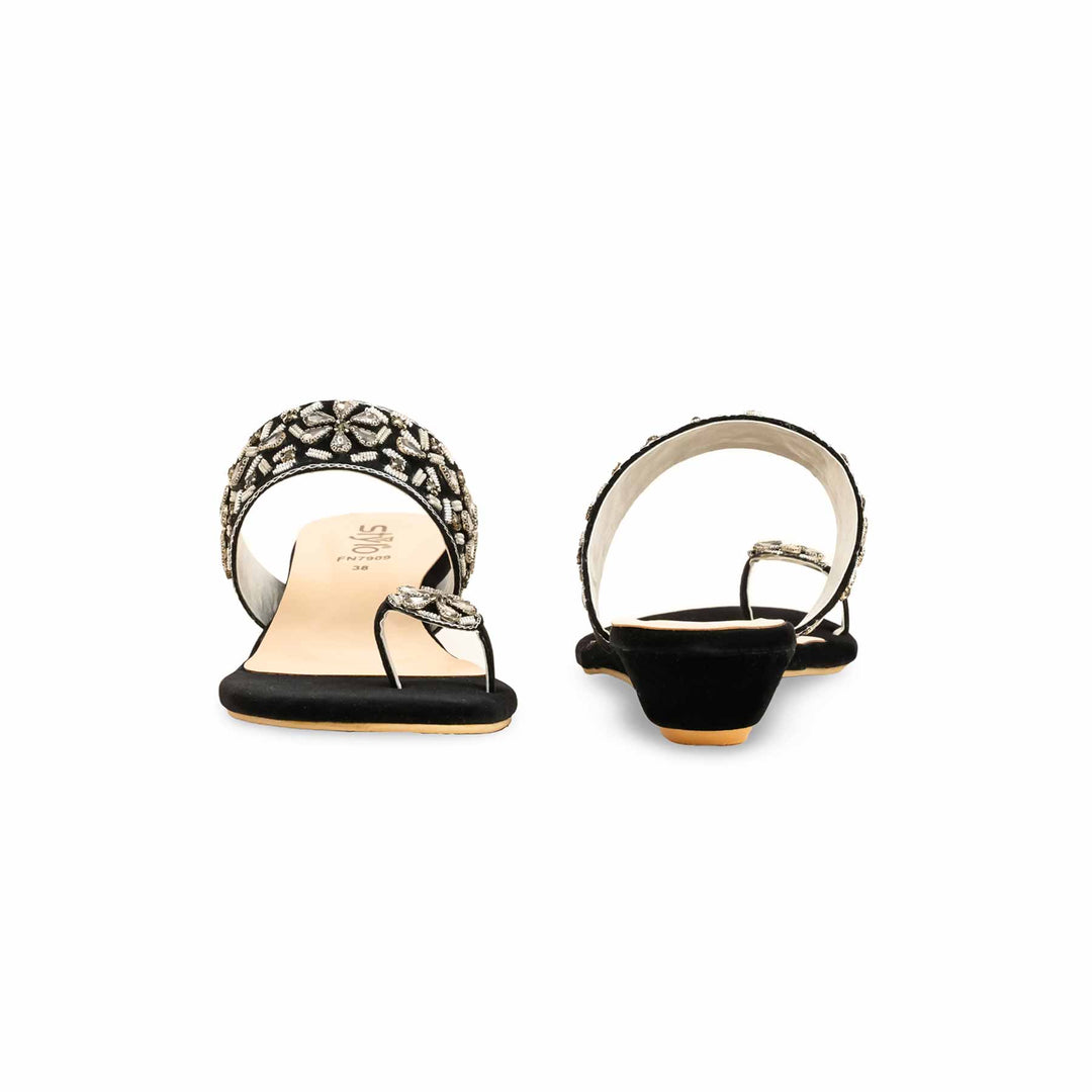 Black Fancy Slipper For Women FN7909