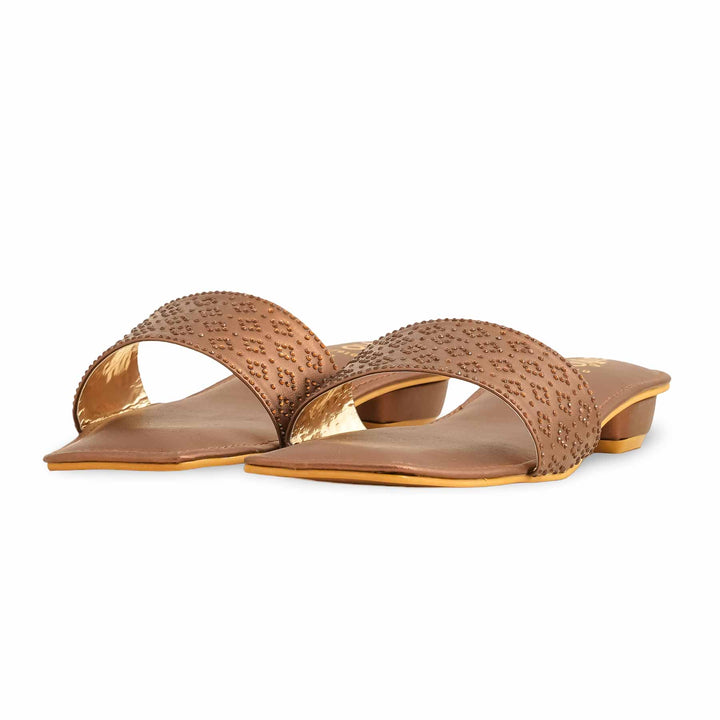 Brown Fancy Slipper For Ladies FN7910