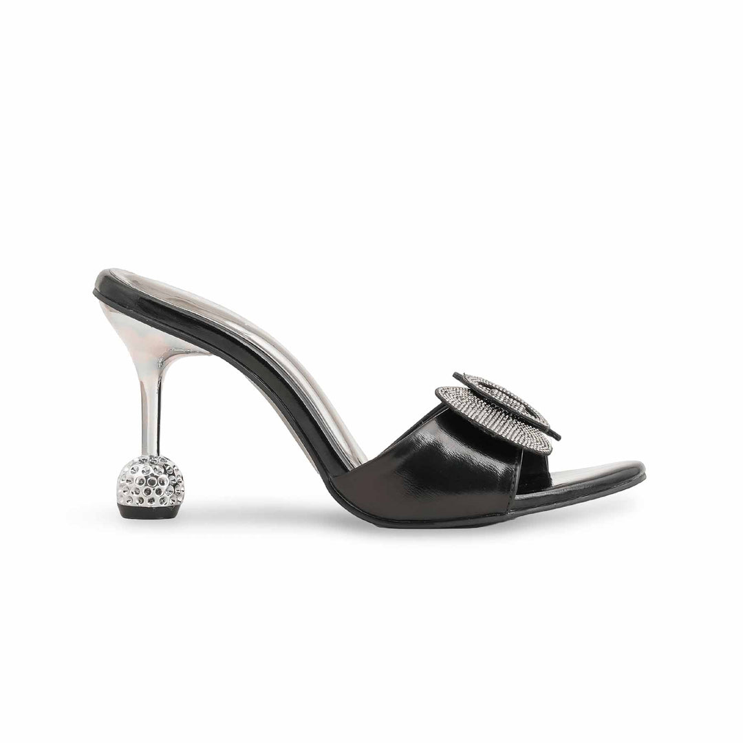 Black Fancy Slipper For Ladies FN7925