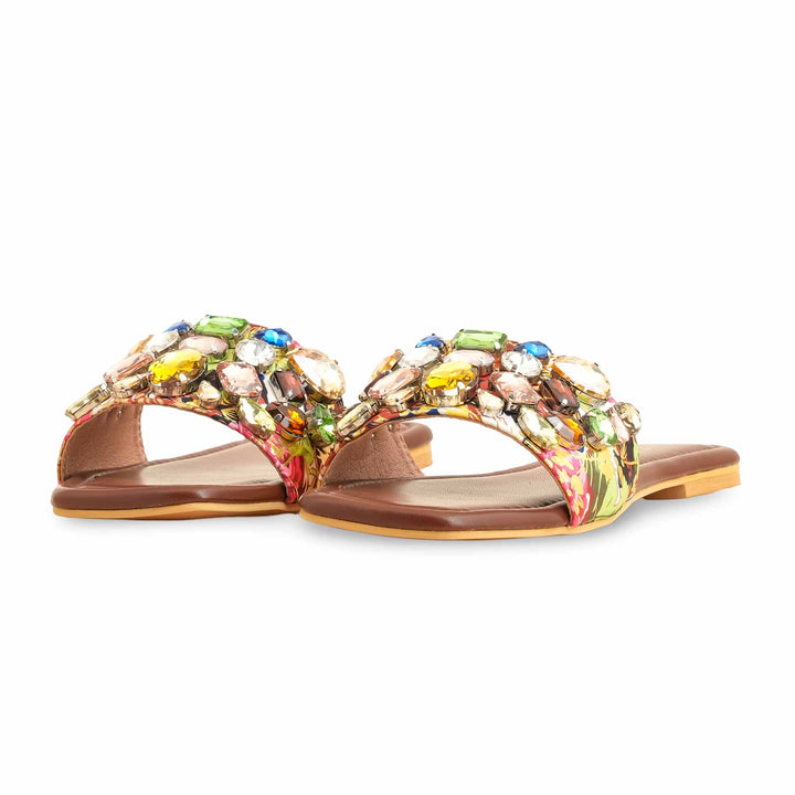 Brown Fancy Women Slipper FN7939