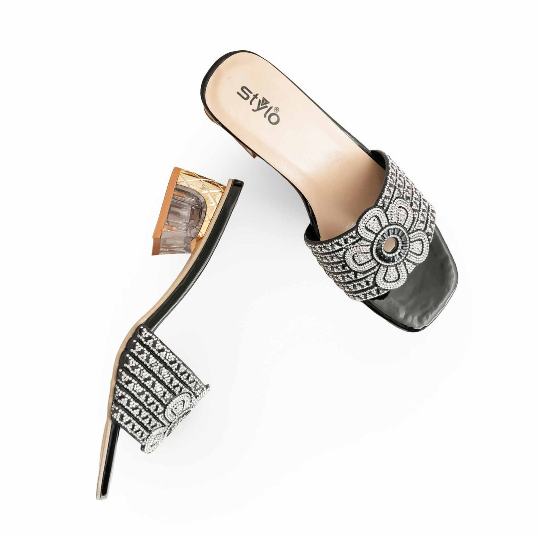 Black Fancy Slipper For Women FN7949