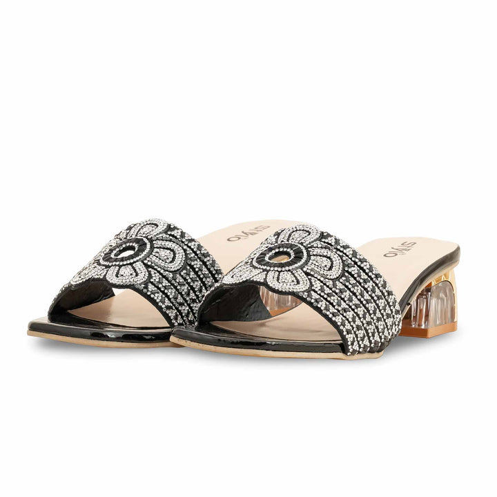 Black Fancy Slipper For Women FN7949