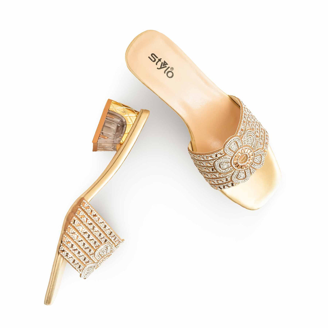 Golden Fancy Slipper For Women FN7949
