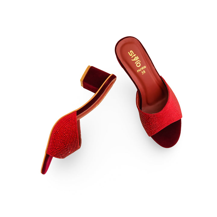 Maroon Fancy Slipper For Women FN7959