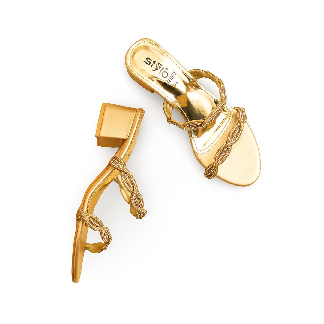 Golden Fancy Slipper For Women FN7977