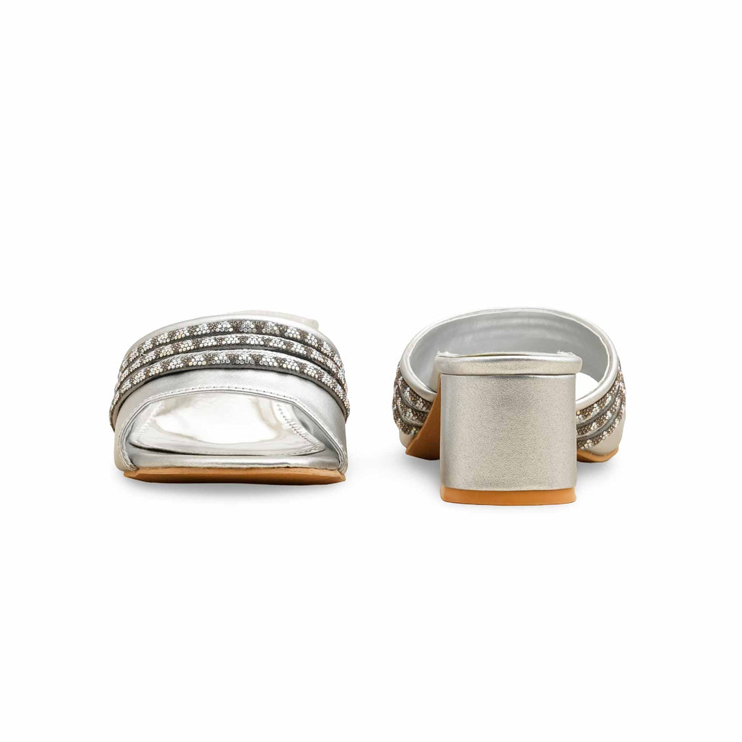 Silver Fancy Slipper For Women FN7978