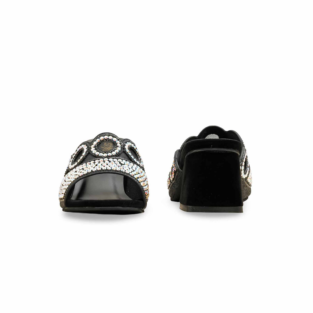 Black Fancy Slipper For Ladies FN7993