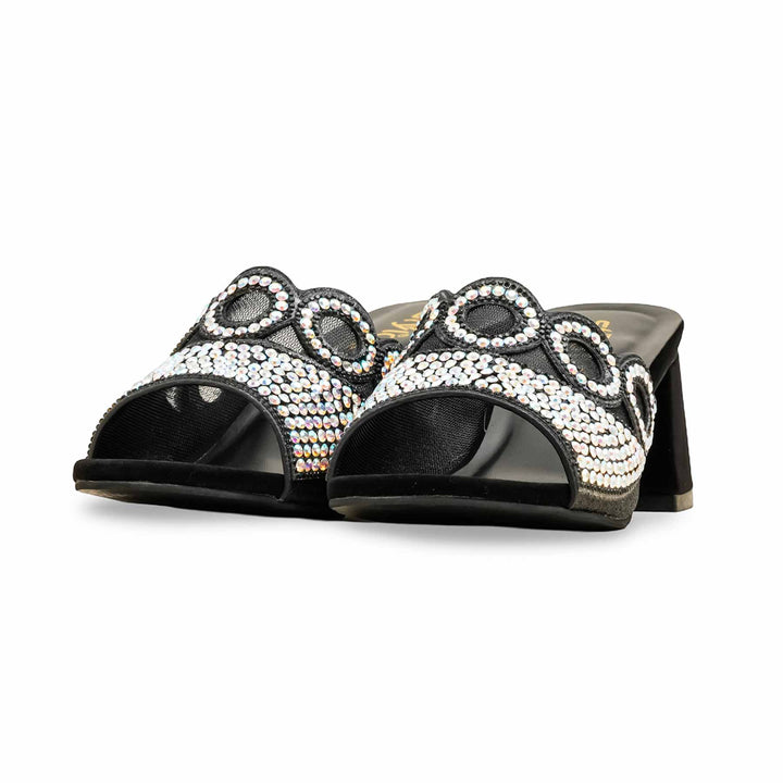 Black Fancy Slipper For Ladies FN7993