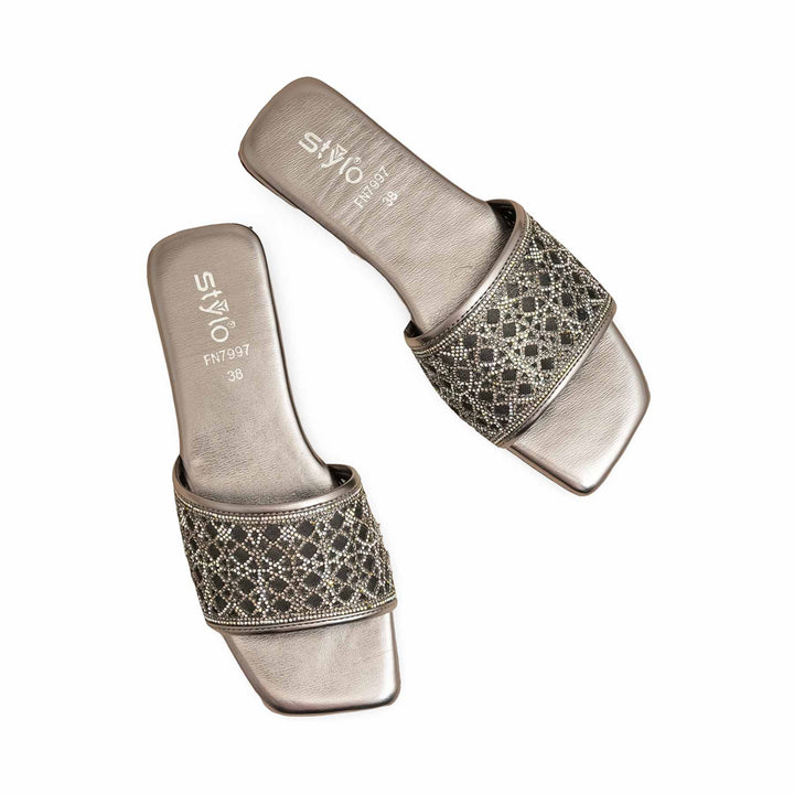 Grey Fancy Slipper For Ladies FN7997