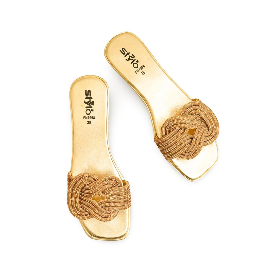 Golden Fancy Slipper For Ladies FN7998