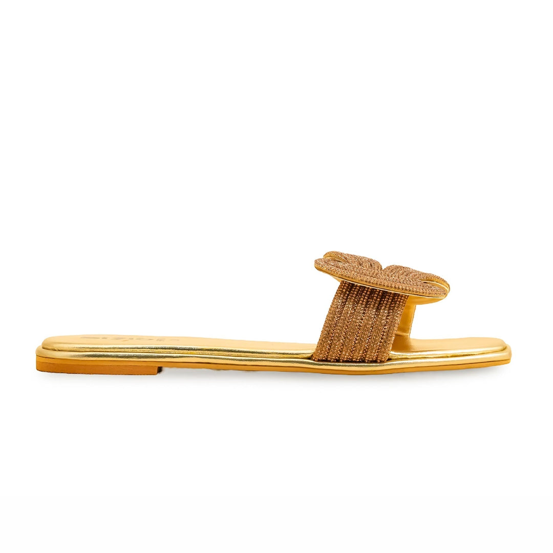 Golden Fancy Slipper For Ladies FN7998