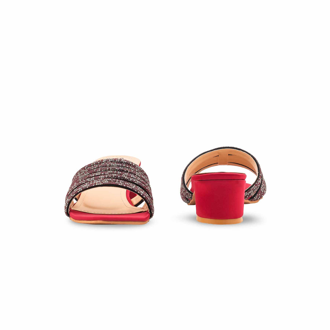 Maroon Fancy Slipper For Ladies FN8001