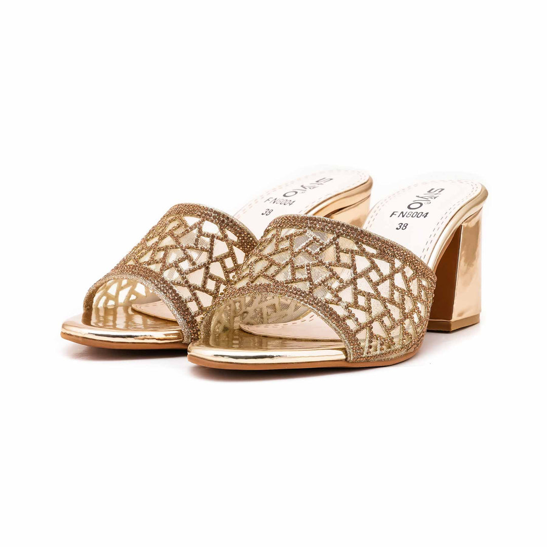 Golden Fancy Slipper For Women FN8004