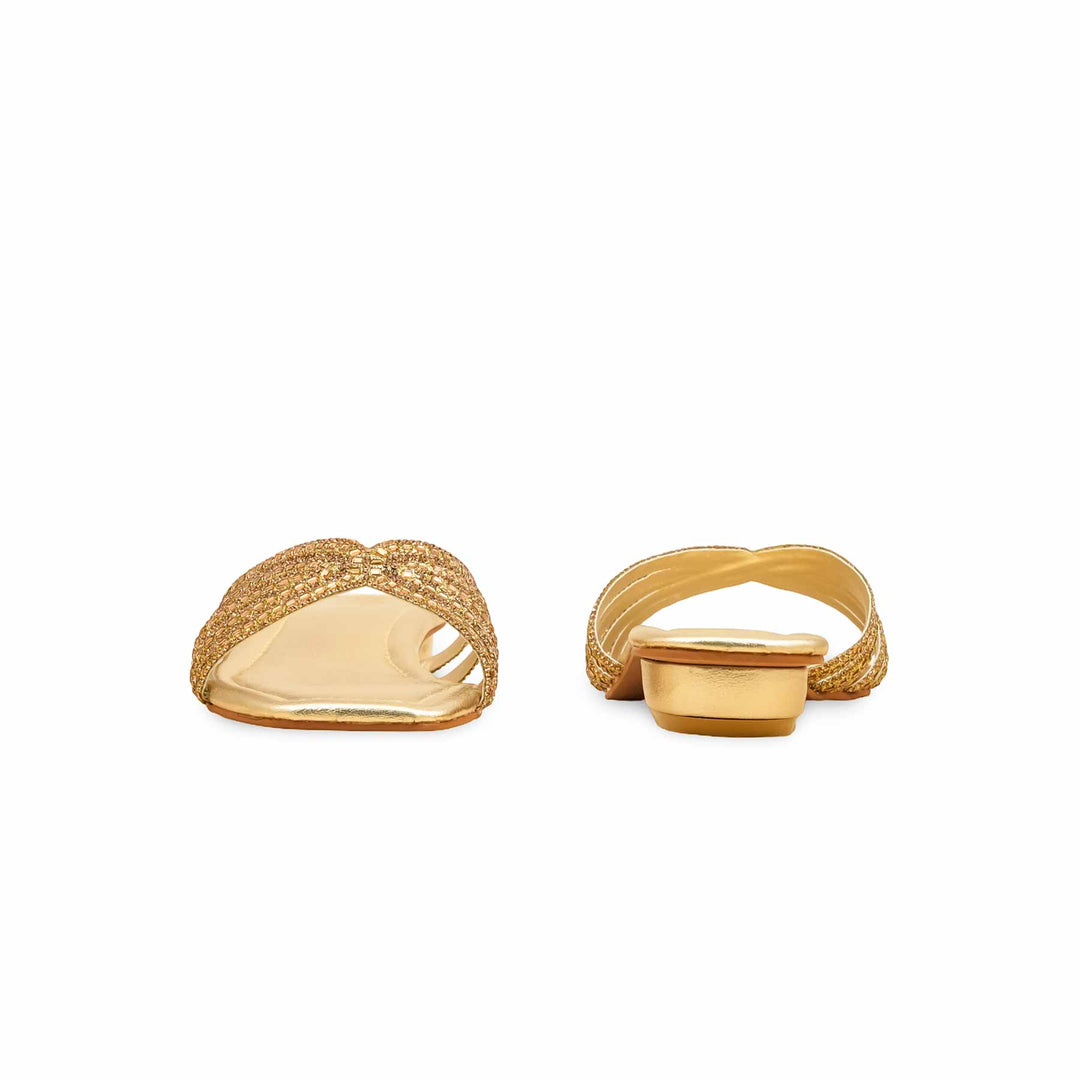 Golden Fancy Slipper For Ladies FN8009