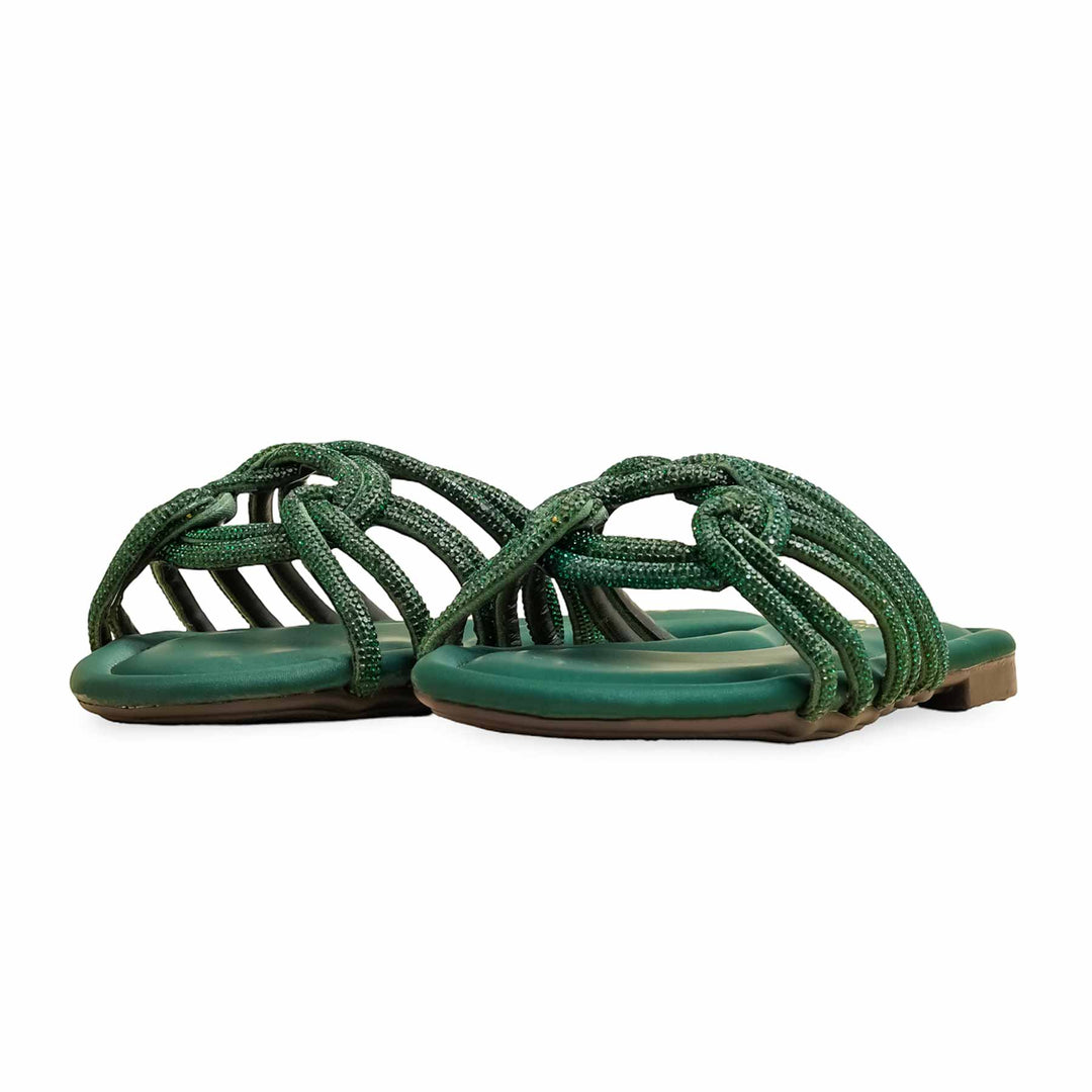 Green Fancy Slipper For Ladies FN8012