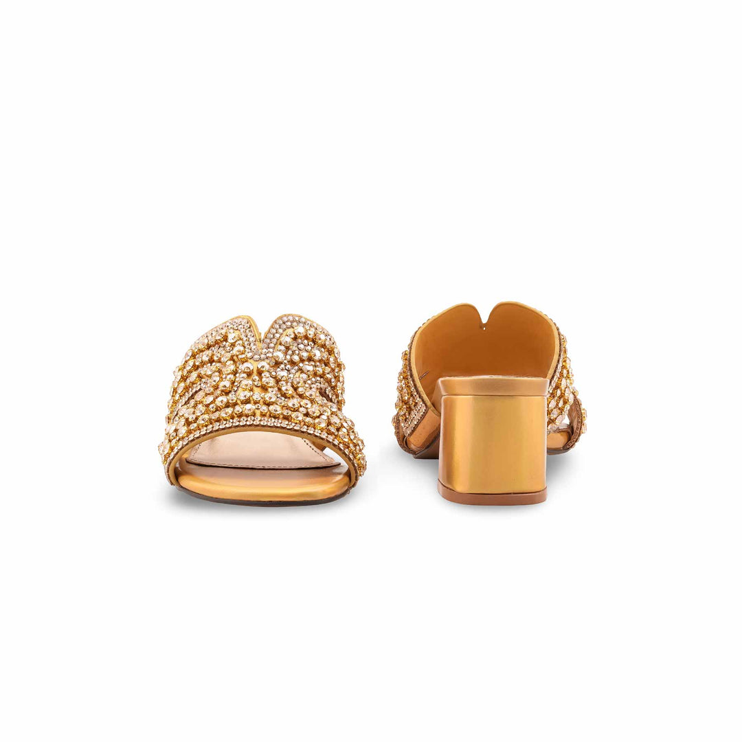 Golden Fancy Slipper For Women FN8028