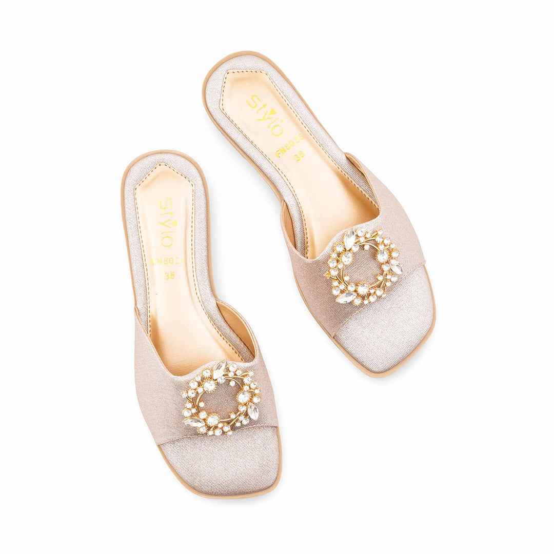 Golden Fancy Slipper For Ladies FN8036