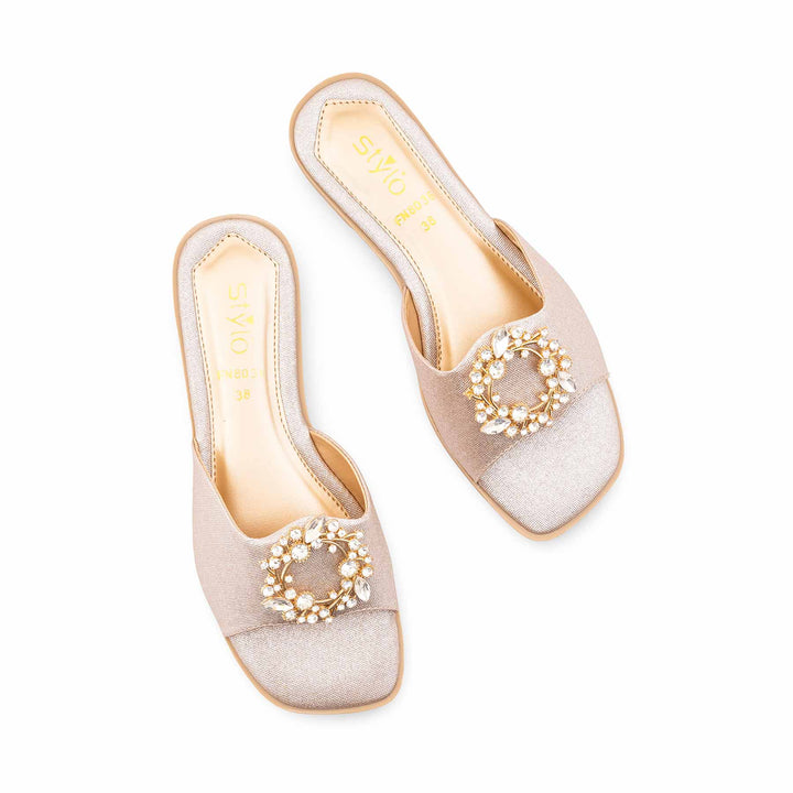Golden Fancy Slipper For Ladies FN8036