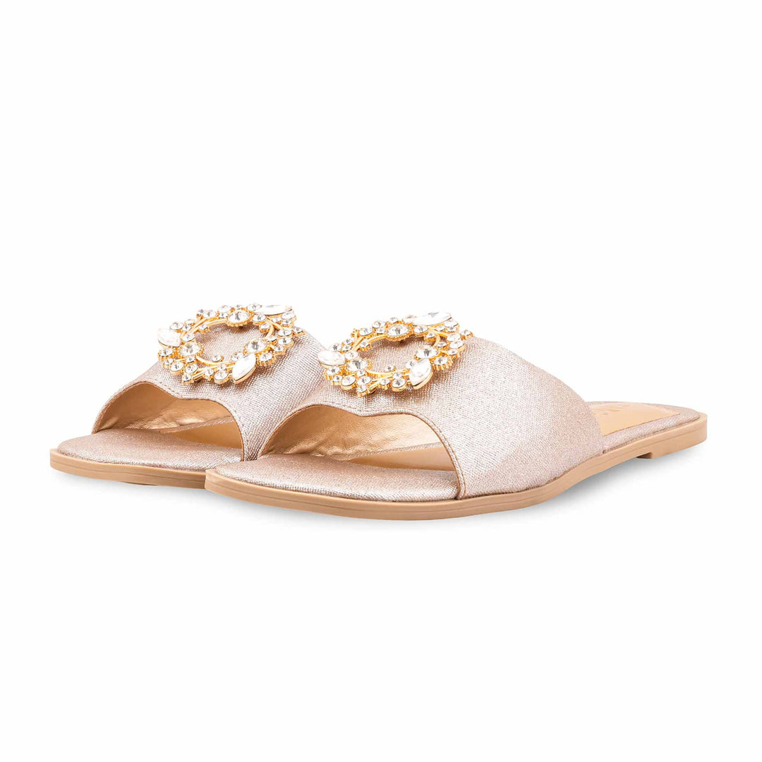 Golden Fancy Slipper For Ladies FN8036