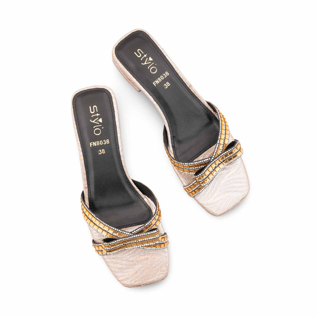 Golden Fancy Slipper For Ladies FN8038