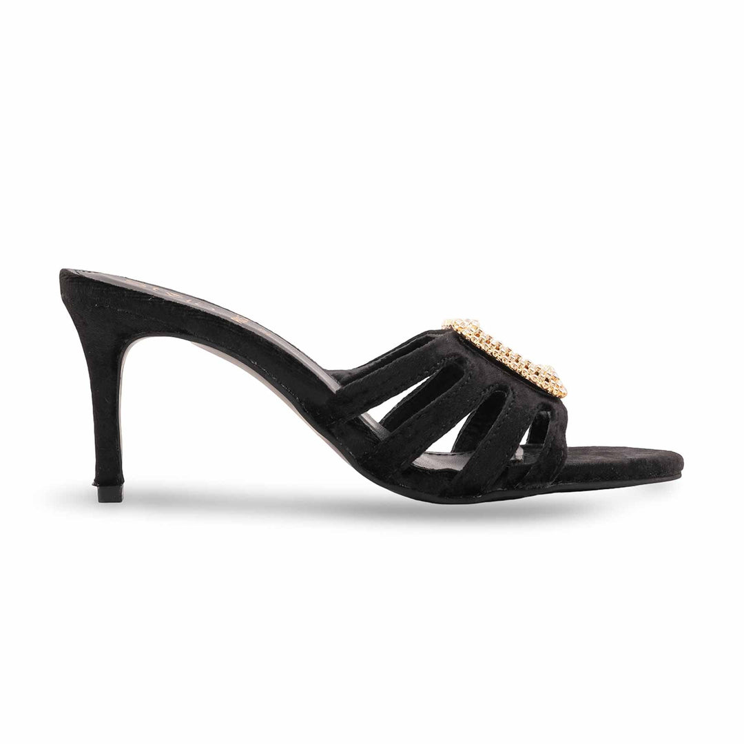 Black Fancy Slipper For Ladies FN8052