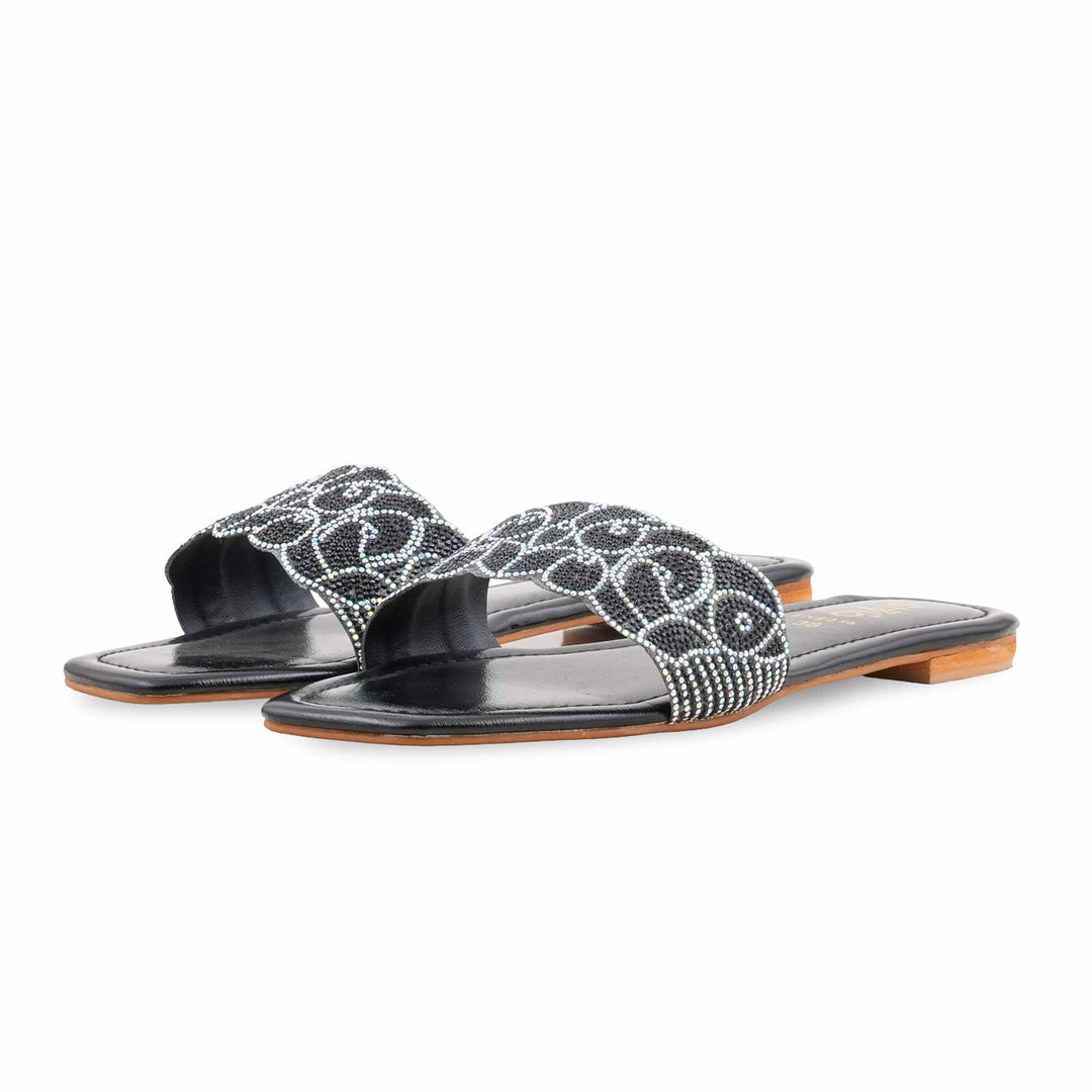 Black Fancy Slipper For Women FN8056