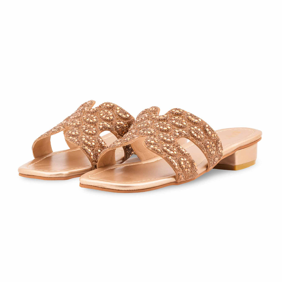 Golden Fancy Slipper For Women FN8064