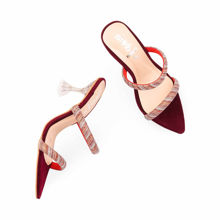 Maroon Fancy Slipper For Ladies FN8066