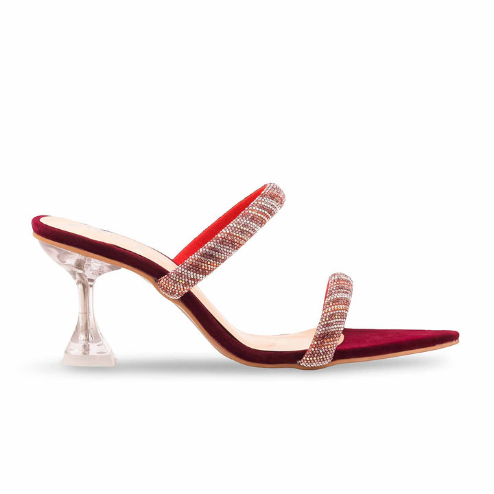 Maroon Fancy Slipper For Ladies FN8066