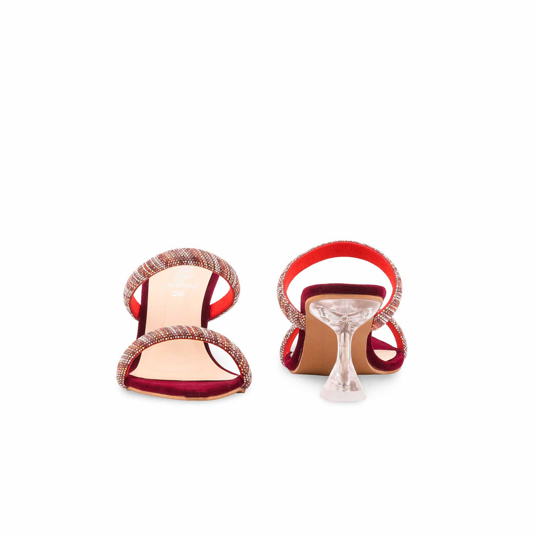 Maroon Fancy Slipper For Ladies FN8066