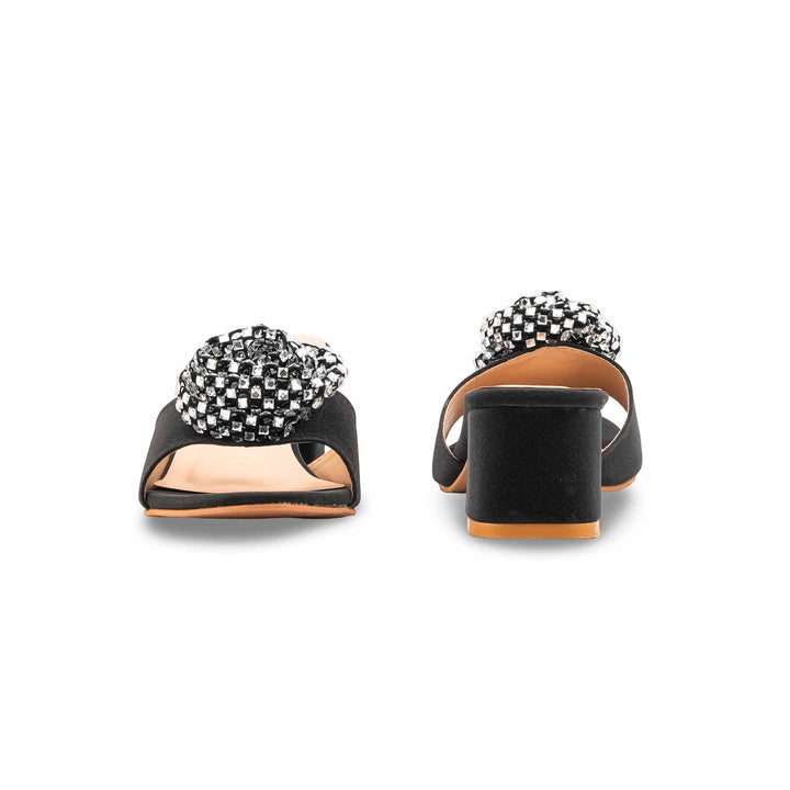 Black Fancy Slipper For Ladies FN8073
