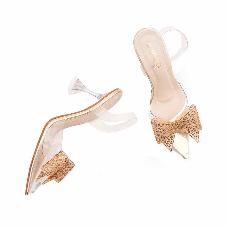 Golden Fancy Sandal For Women FN8078