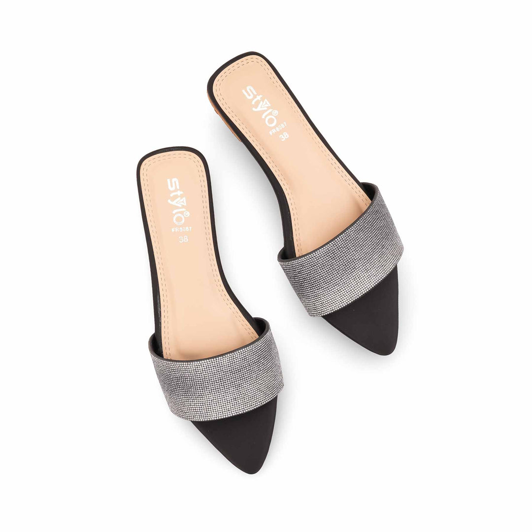 Black Fancy Slipper For Women FN8087