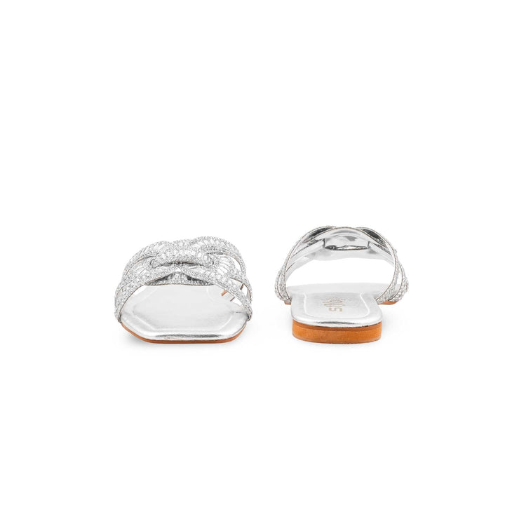 Silver Fancy Slipper For Ladies FN8089