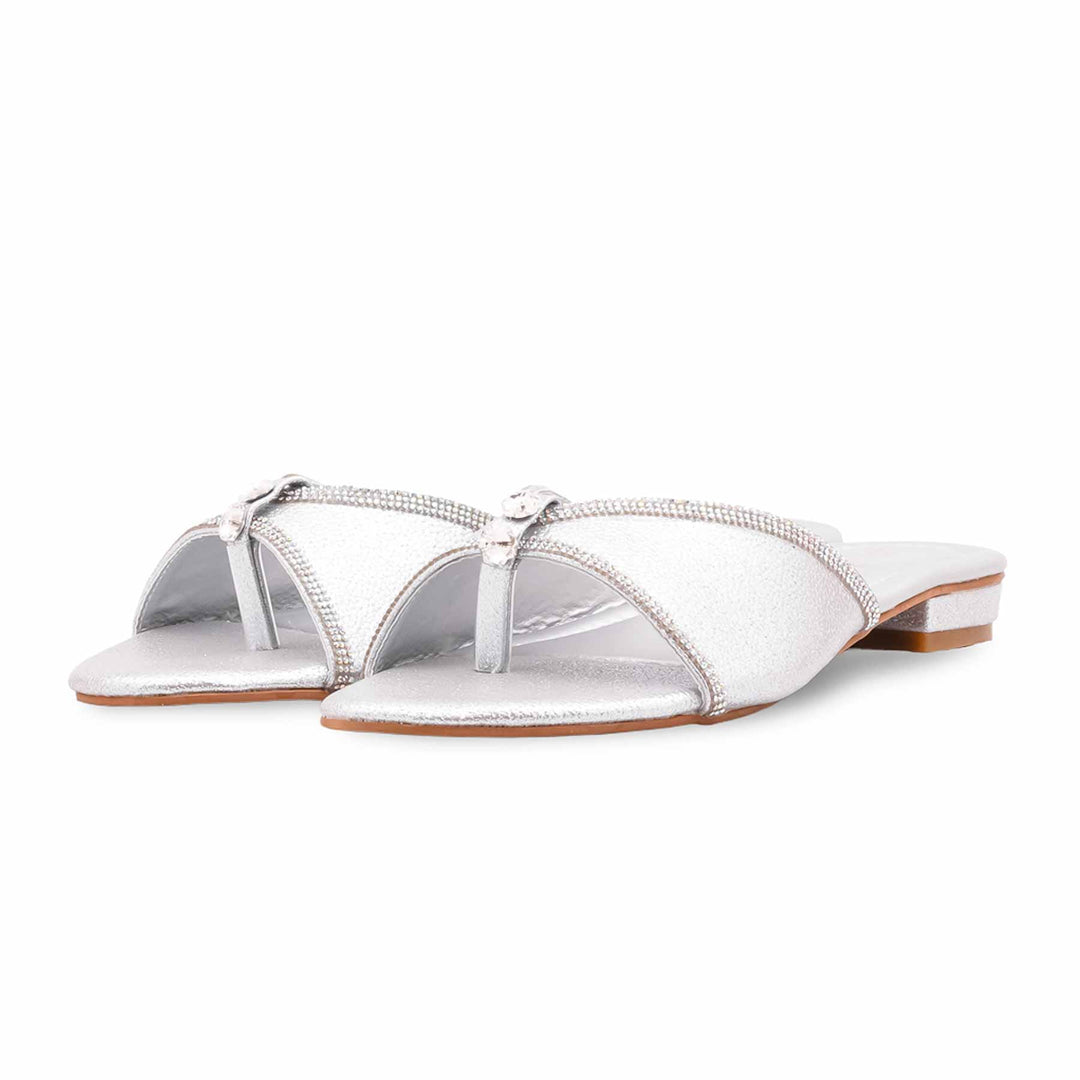 Silver Fancy Women Slipper FN8102