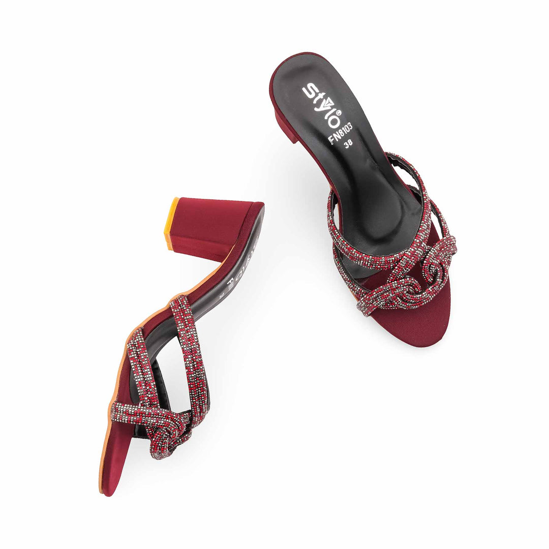 Maroon Fancy Slipper For Women FN8103