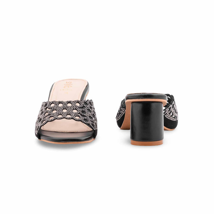Black Fancy Slipper For Ladies FN8105
