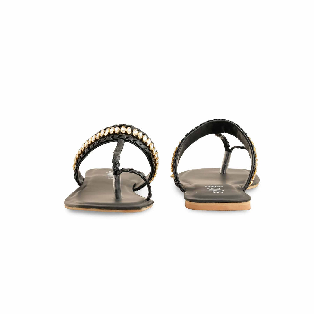 Black Formal Chappal For Ladies FR0563