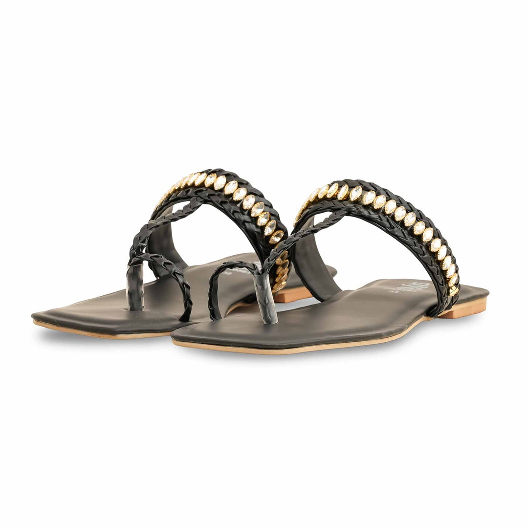 Black Formal Chappal For Ladies FR0563