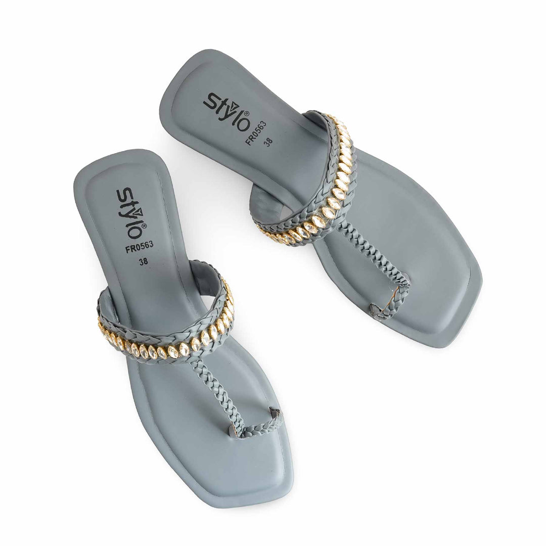 Grey Formal Chappal For Ladies FR0563