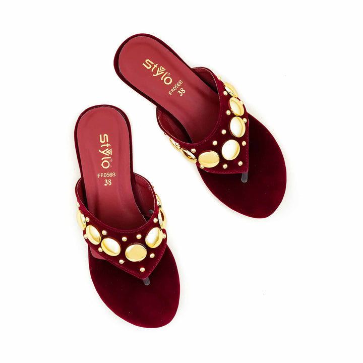 Maroon Formal Chappal For Ladies FR0568