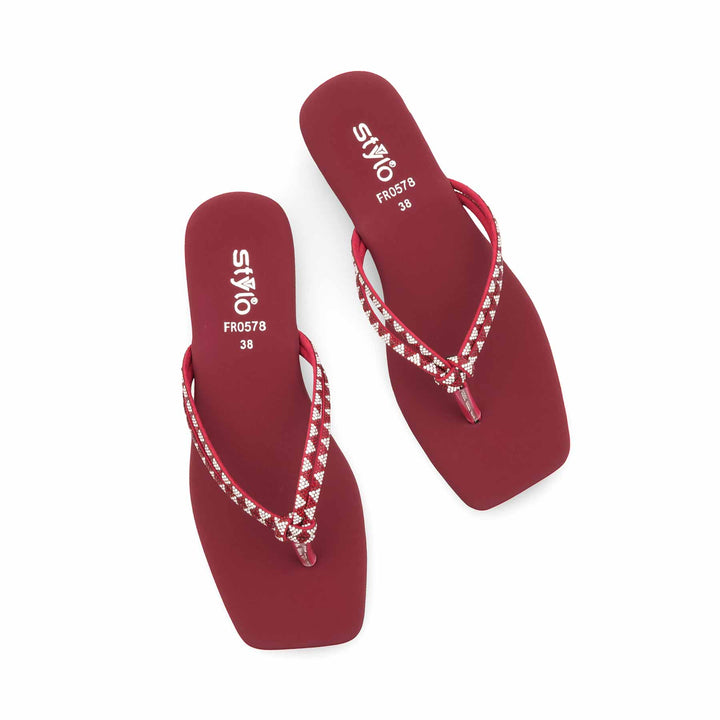 Maroon Formal Chappal For Women FR0578