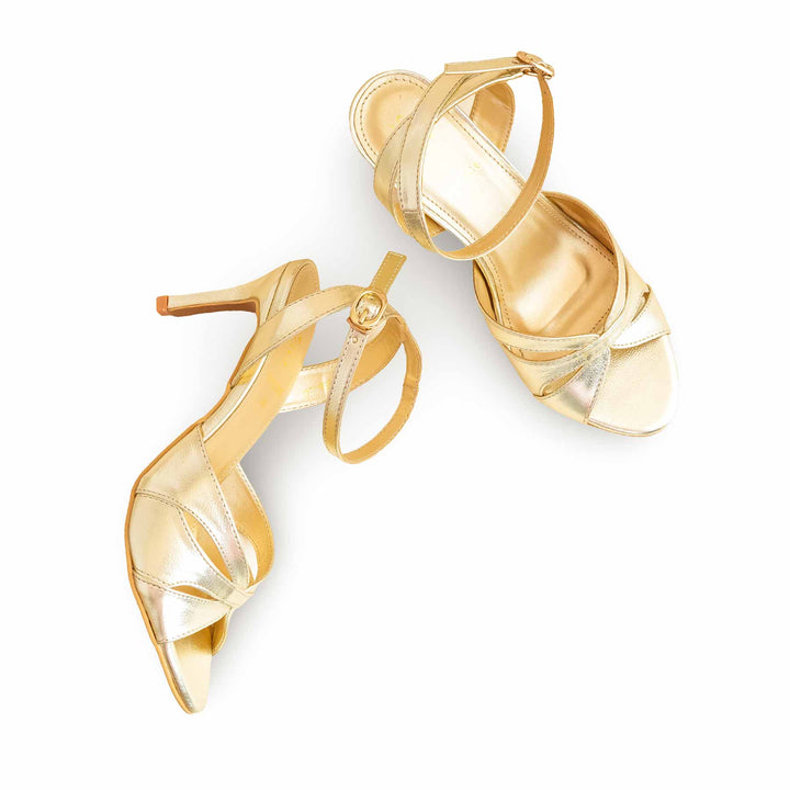 Golden Formal Sandal For Ladies FR5386