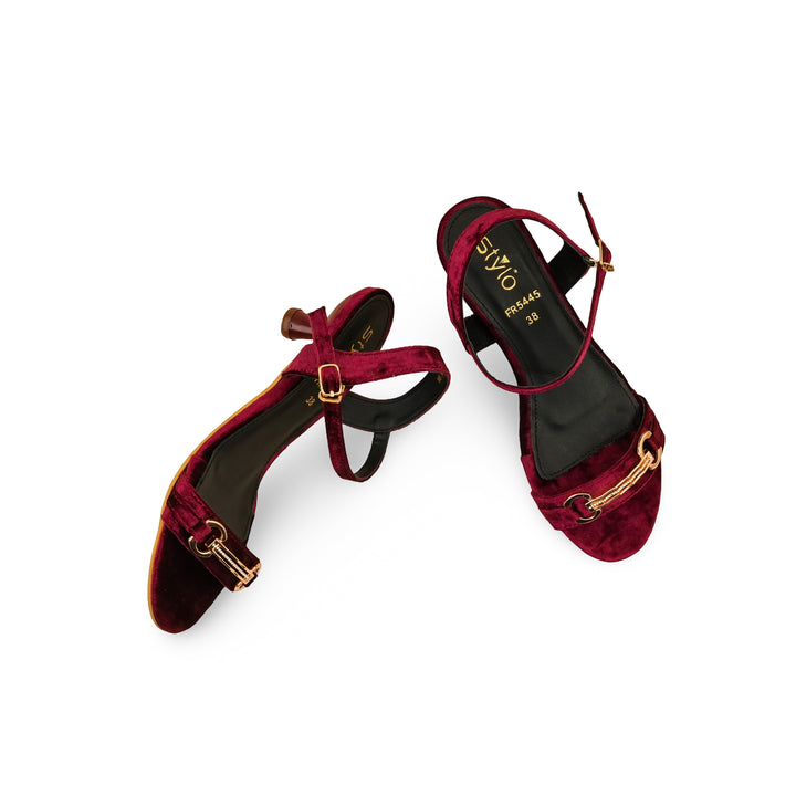 Maroon Formal Women Sandal FR5445