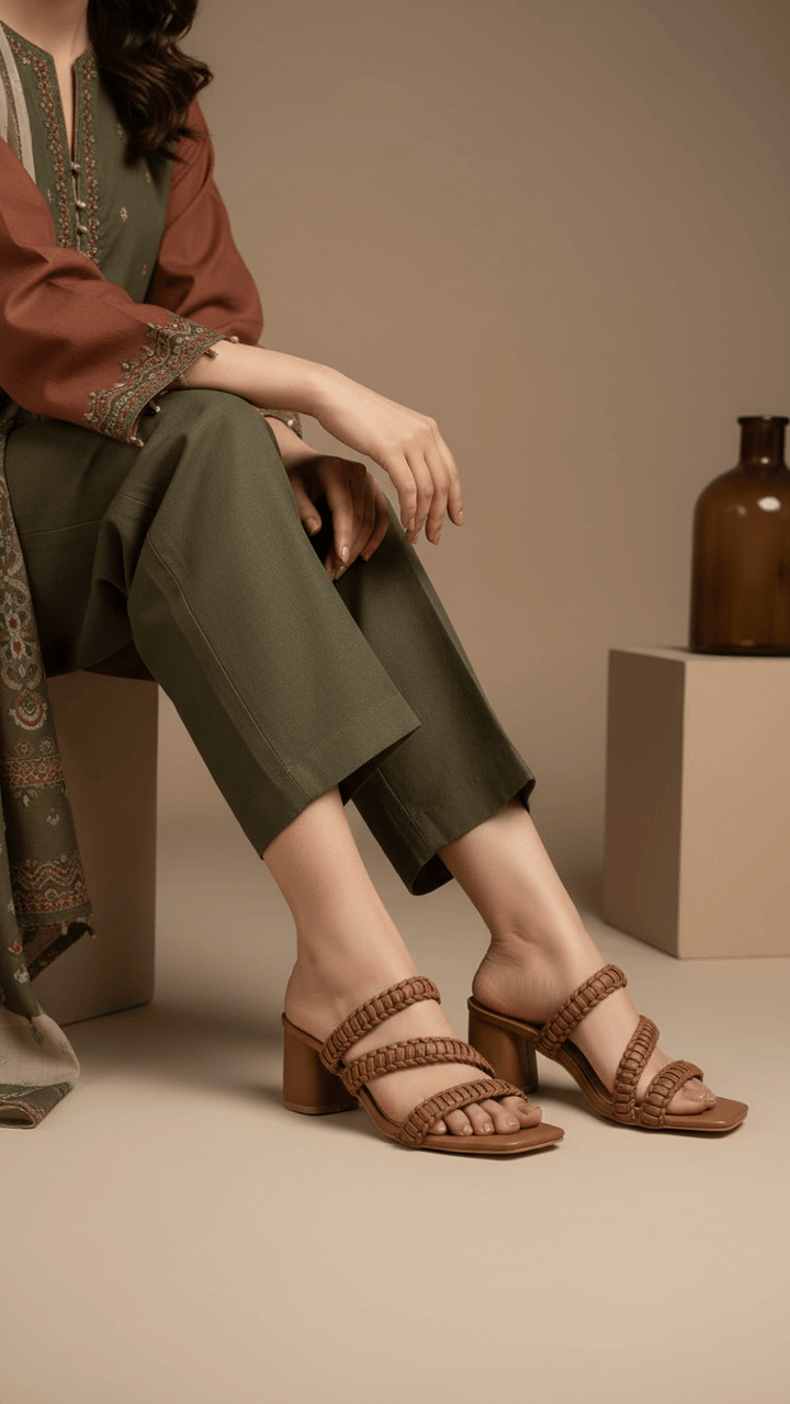 Brown Formal Slipper For Ladies FR8276